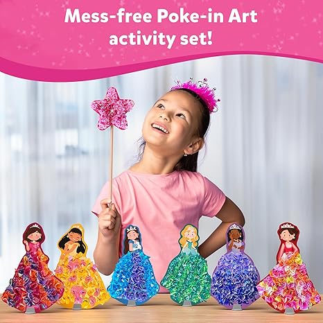 Skillmatics Art & Craft Activity Poke in Art Magical Princesses Mess Free Art for Kids