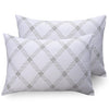 Huesland by Ahmedabad Cotton 186 Tc Cotton Pillow Cover Set of 2 | White | Brandon Beige Pattern
