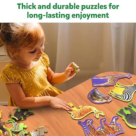 Skillmatics Step by Step Puzzle 40 Piece Wild Animal Jigsaw & Toddler Puzzles Educational Montessori Toy