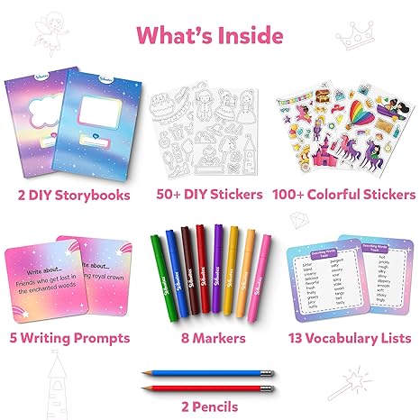 Skillmatics Unicorn & Princesses Art Kit Write & Create Storybooks Creative Activity