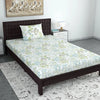Divine Casa Bedsheet for Single Size Bed 144 TC Cotton Bedsheet for Single Size Bed with 1 Pillow Cover  Floral Colour Green Blush