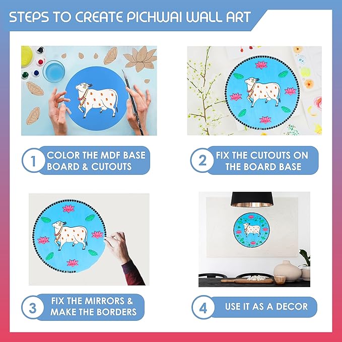 Solobolo Pichwai Wall Decor for Living Room | Wall Hanging Art Kit | Great Home Living Room and Balcony
