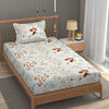 Fresh From Loom 200 TC Microfiber Soft Cotton Bedsheet for Single Bed with 1 Pillow Cover Shell White