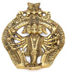 Two Moustaches Panchmukhi Hanuman Brass Wall Hanging Idol