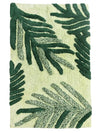 Sashaa World Cotton Leaf Patterned Bathmat Soft Absorbent & Cozy Colour Green