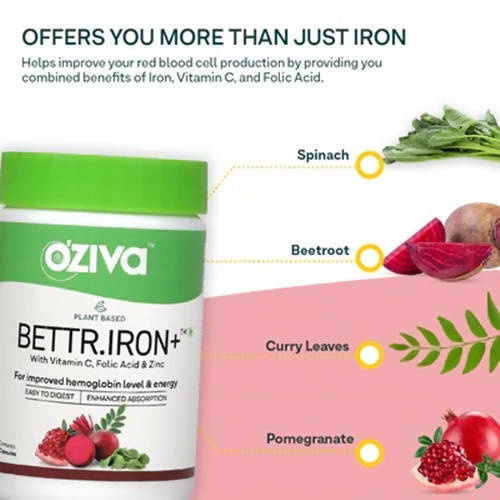 OZiva Plant Based Bettr. Iron+ Capsules - 60