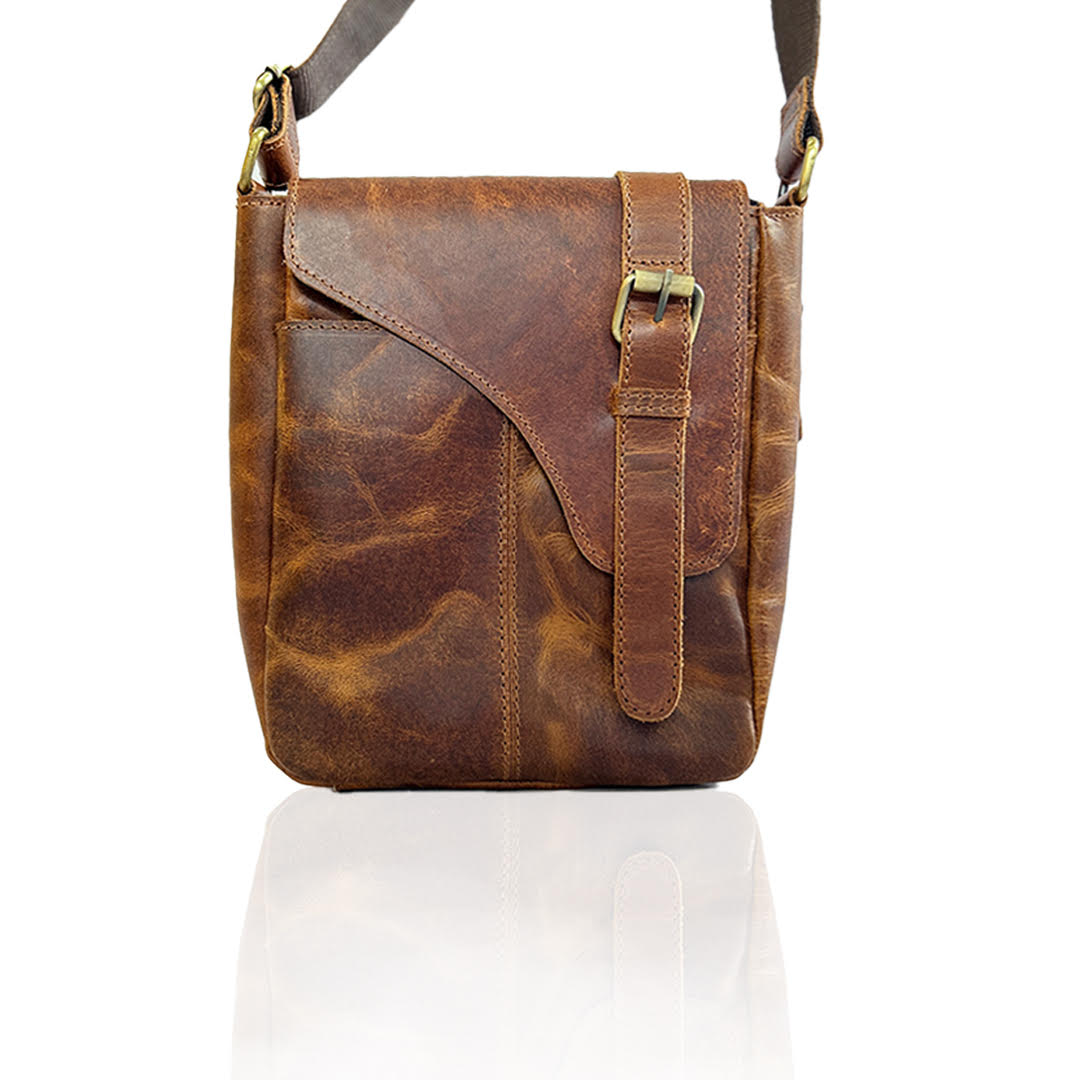 Craftshades – 9.11 Inch Buffalo Light Brown Leather Sling Bag