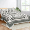 Kuber Industries Double Bedsheet with 2 Pillow Covers 160 TC Premium Cotton Kaleen Flower Green