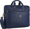 Leather 15 inch Laptop Messenger Bag for Men I Padded Laptop Compartment with Adjustable Strap I Extra Zip Compartments | Blue