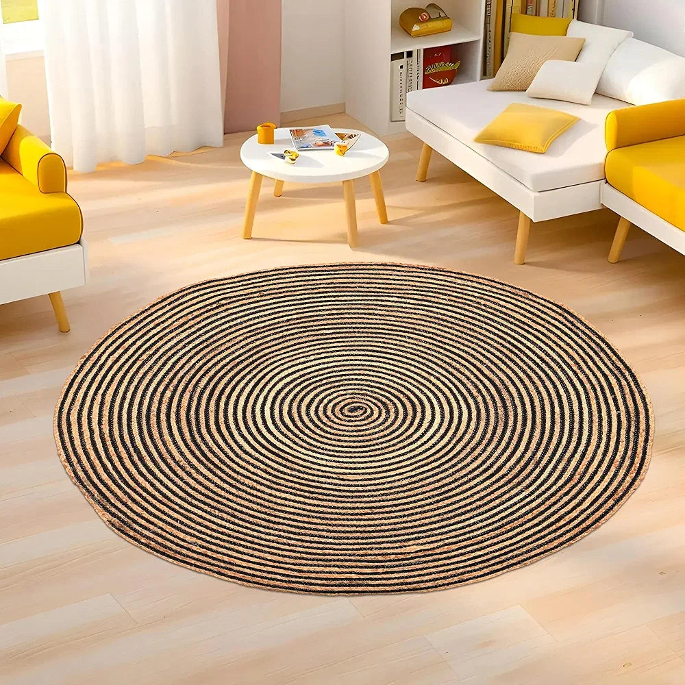 Kuber Industries 4x4 Feet Round Jute Rug & Carpet for Home Bedroom Spi ...