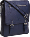 Leather 11.5 inch Messenger Bag for Men I Multipurpose Bag I Office Bag I Travel Bag with Adjustable Strap | Blue