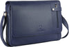 Leather Messenger Bag for Men/Office Bag for Men I Padded Laptop Compartment with Adjustable Strap | Blue Colour