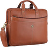 Leather 15 inch Laptop Messenger Bag for Men I Padded Laptop Compartment with Adjustable Strap I Extra Zip Compartments | Tan