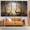 Livin'luxe Set of 5 deer family with vastu money Tree Wall Painting Xl35368