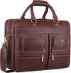 Leather 15.6 inch Laptop Messenger Bag for Men I Multi- Pockets I Extra Storage I Carry Handles I Adjustable Strap | Maroon