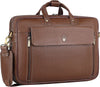 Leather Laptop Bag for Men I Fits Upto 15.6 Inch Laptop/MacBook I Padded Laptop Compartment I Carry Handles with Adjustable Strap | Walnut