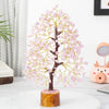 Bezavo Rose Quartz Crystal Trees Chakra Healing Money Bonsai Golden Wire