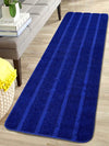 Saral Home Easy Living Home Striped Soft Microfiber Durable & Washable Multipurpose Bedside Runner Colour Blue