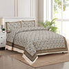 Kuber Industries Double Bedsheet with 2 Pillow Covers 160 TC Premium Cotton Beige