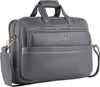 Classic Leather 16 inch Laptop Messenger Bag for Men I Office Bags I Travel Bags I Carry Handles with Adjustable Strap | Grey
