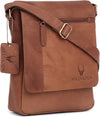 Leather 8.5 inch Sling Messenger Bag for Men I Multipurpose Crossbody Bag I Travel Bag with Adjustable Strap | Midium Tan