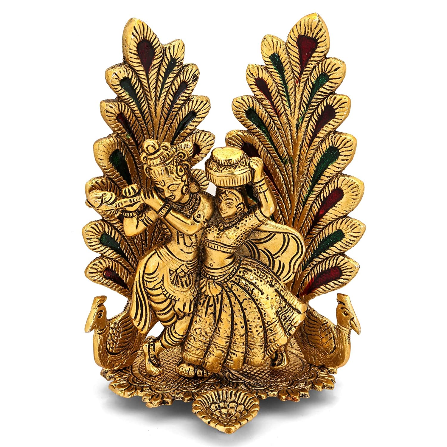 Radha Krishna Idol Showpiece with Diya