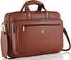 Leather 15 inch Laptop Bag for Men I Padded Laptop Compartment I Carry Handles with Adjustable Strap | Tan