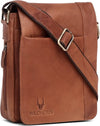Leather 8.5 inch Sling Messenger Bag for Men I Multipurpose Crossbody Bag I Travel Bag with Adjustable Strap | Tan Vintage