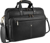 Leather 15 inch Laptop Bag for Men I Padded Laptop Compartment I Carry Handles with Adjustable Strap | Black