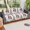 Kuber Industries Set of 6 Velvet 3 Seater Sofa Covers for Living Room Digital Flower-Cream & Brown