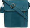 Leather 11 inch Sling Messenger Bag for Men I Multipurpose Crossbody Bag I Travel Bag with Adjustable Strap | Blue Hunter