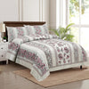Kuber Industries Double Bedsheet with 2 Pillow Covers 160 TC Premium Cotton Spain Flower Lining Green