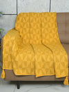 Saral Home Soft Microfiber 2 Seater Sofa Cover Throw Colour Yellow