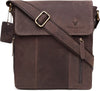 Leather 11 inch Sling Messenger Bag for Men I Multipurpose Crossbody Bag I Travel Bag with Adjustable Strap | Light Brown
