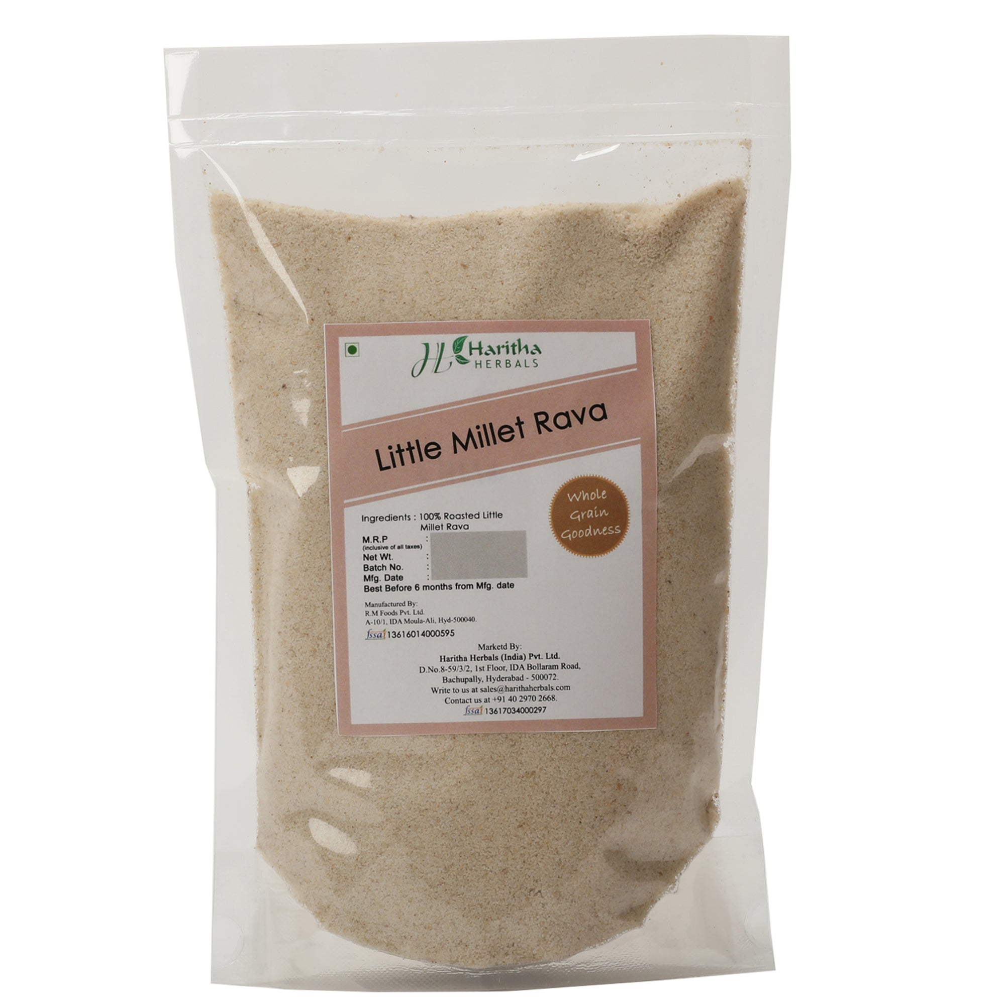 Haritha Herbals Little Millet Rava - 500 gms - DesiPick