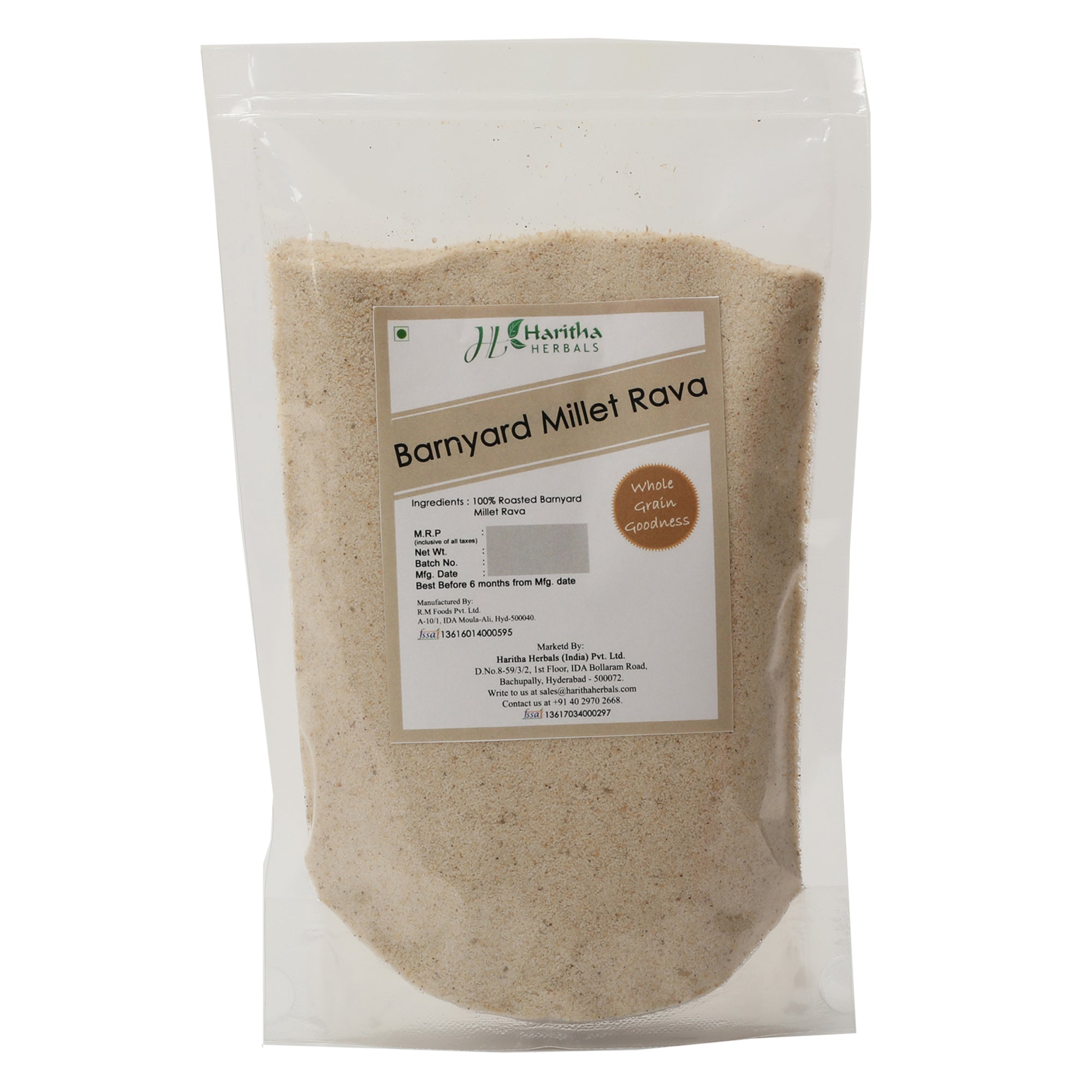 Multigrain Rava Haritha Herbals Barnyard Millet Rava - 500 gms - DesiPick