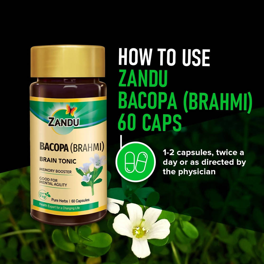 Zandu Bacopa (Brahmi) Brain Tonic Capsules