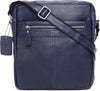 Urban Edge Leather Sling Messenger Bag for Men | Blue
