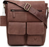 Leather 11 inch Sling Messenger Bag for Men I Multipurpose Crossbody Bag I Travel Bag with Adjustable Strap I Utility Bag | Brown