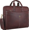 Leather 15 inch Laptop Messenger Bag for Men I Padded Laptop Compartment with Adjustable Strap I Extra Zip Compartments | Maroon