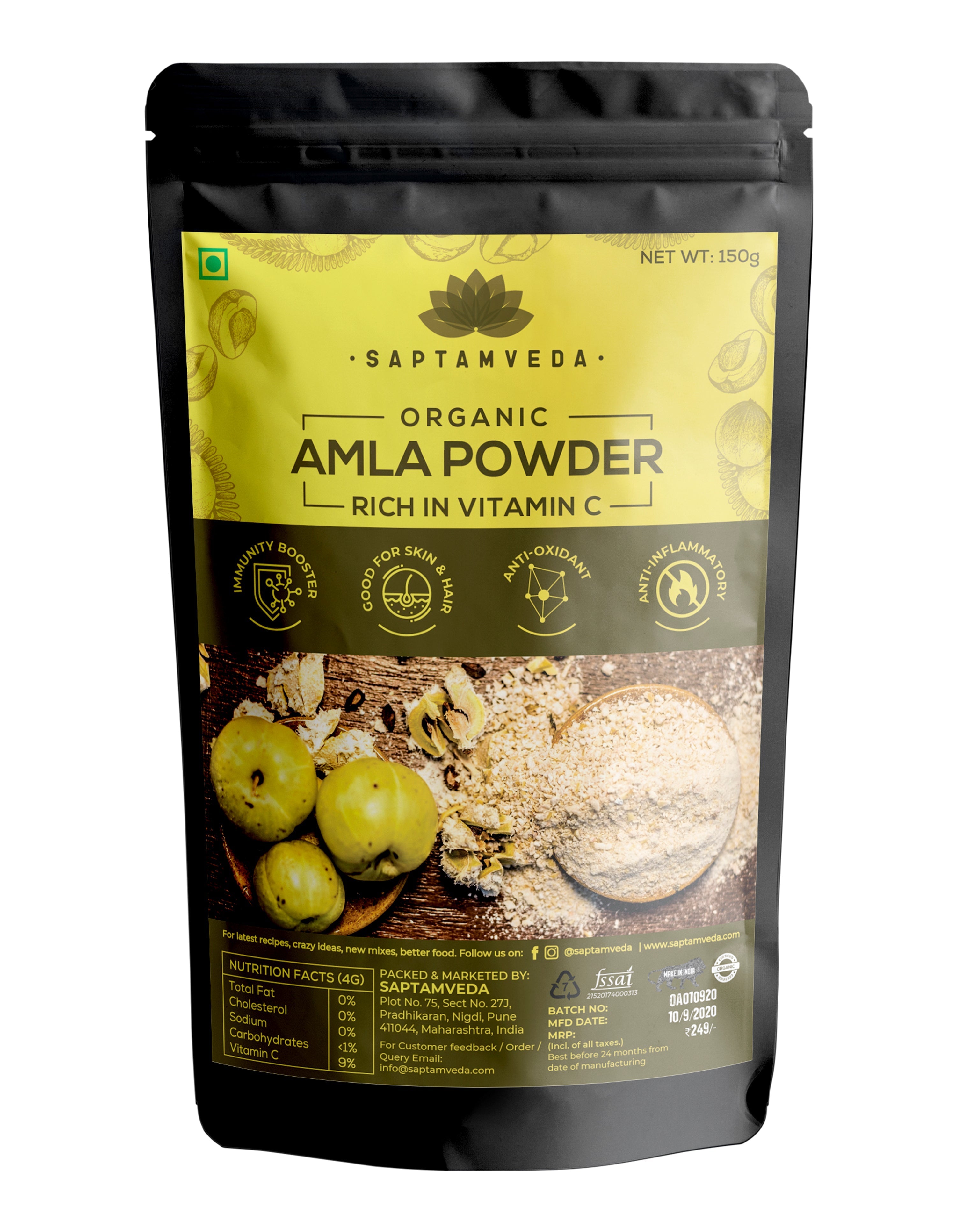 Saptamveda Organic Moringa Powder  & Organic Amla Powder Combo