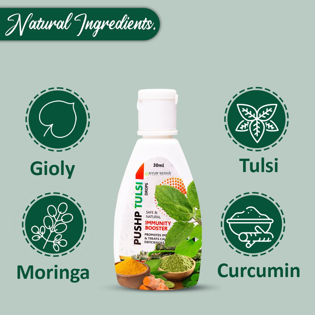 Ayursesha Ayurvedic Pushp Tulsi Drops - 30 ml - DesiPick