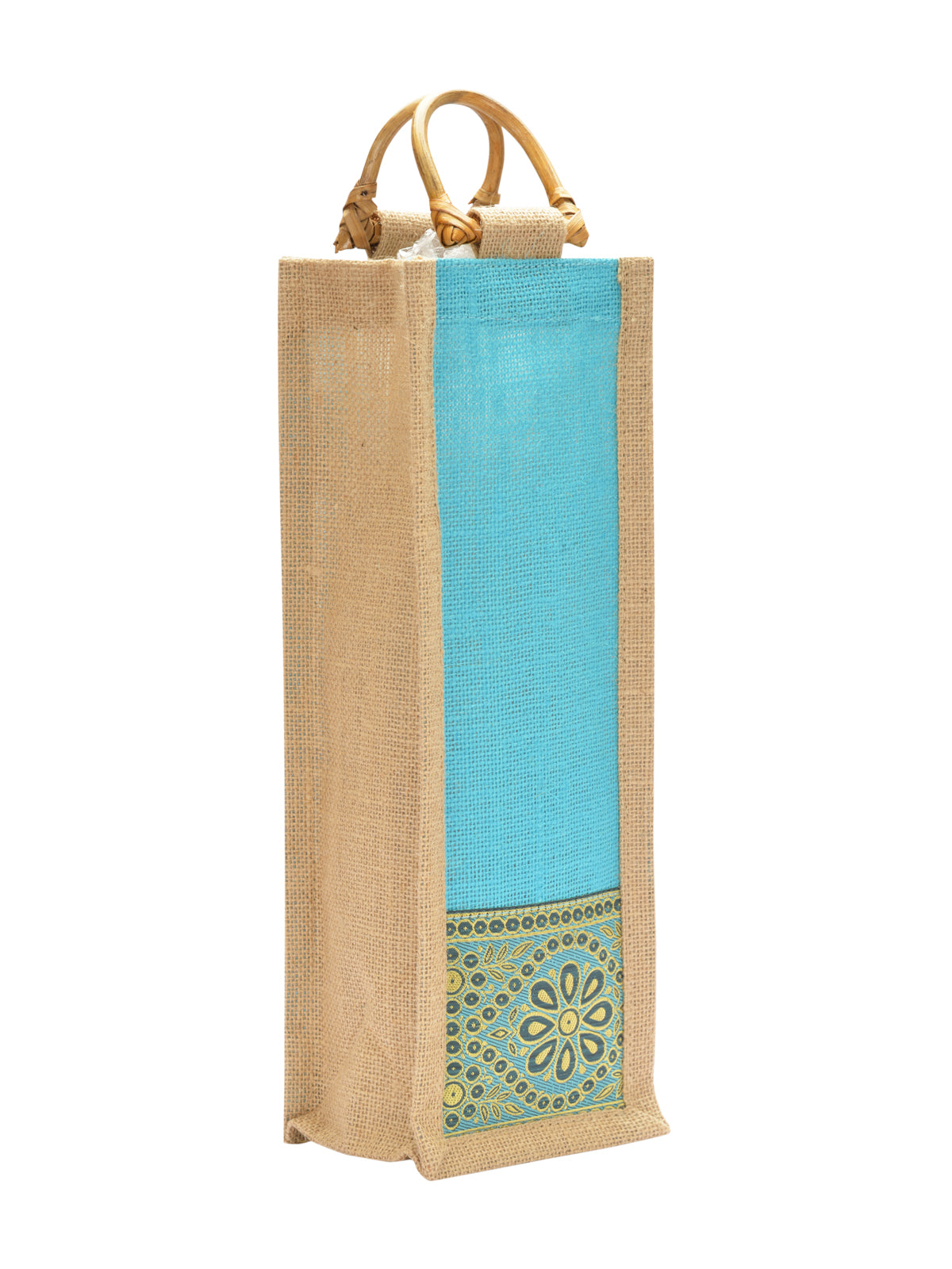 Jute Cottage Bottle Bag With Lace / Print