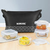 Borosil Zeal Black Lunch Bag Daisy Set