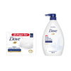 Dove Cream Beauty Bar (3x125g) & Deeply Nourishing Body Wash 800ml (Combo Pack)
