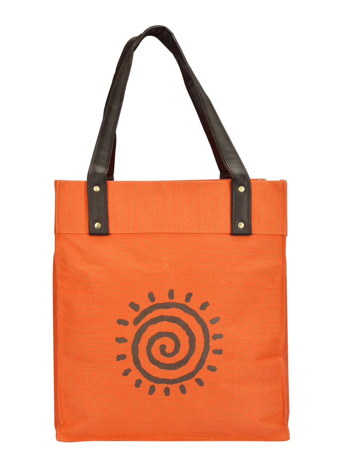 Jute Cottage Juco Pu Handle Zipper Shopping Bag