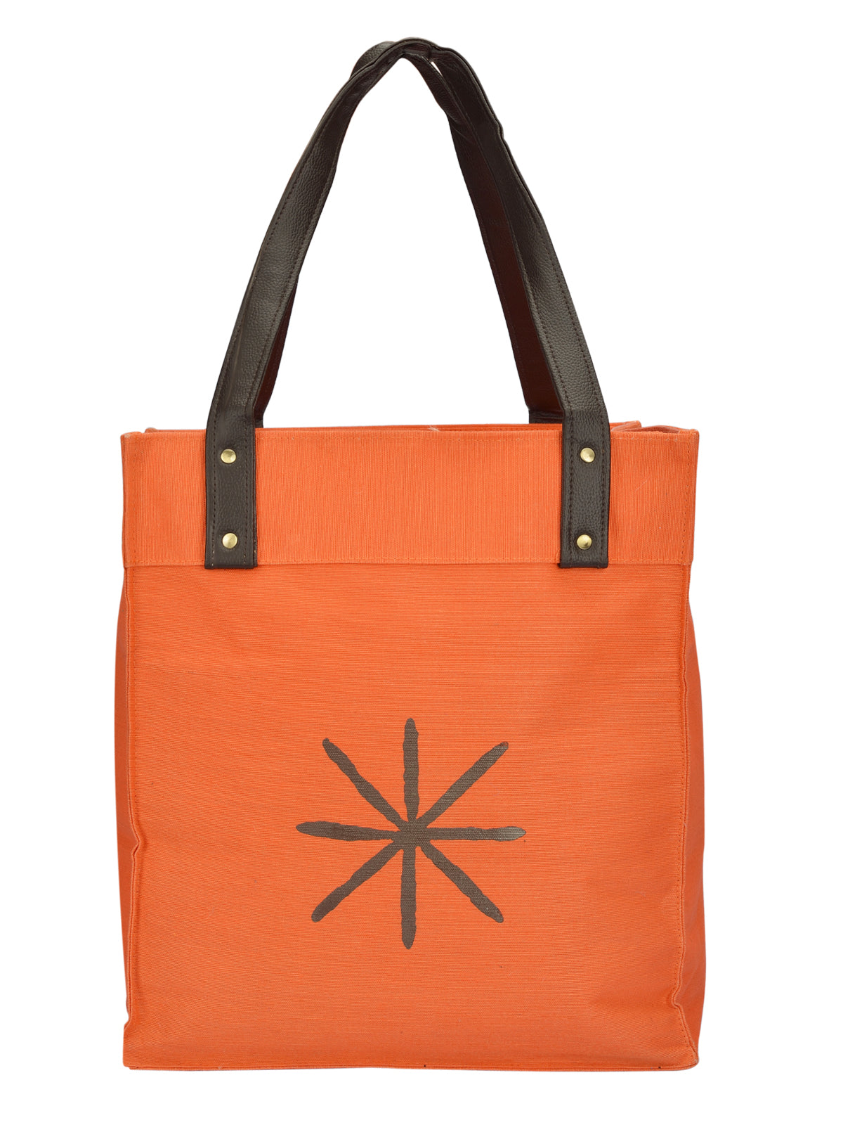 Jute Cottage Juco Pu Handle Zipper Shopping Bag