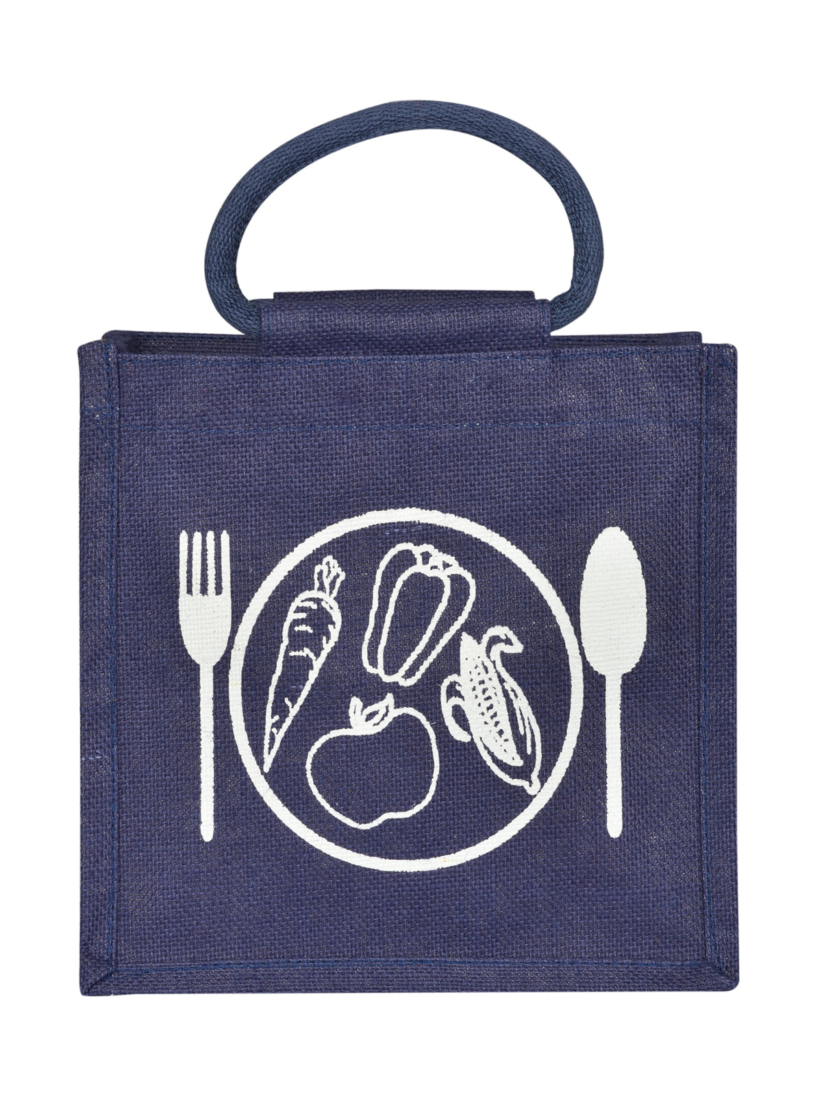 Jute Cottage Spoon & Fork Print Lunch Bag Zipper