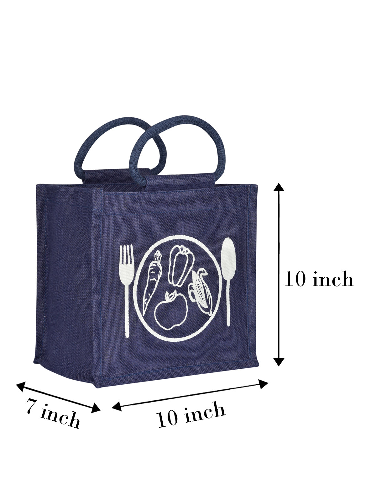 Jute Cottage Spoon & Fork Print Lunch Bag Zipper