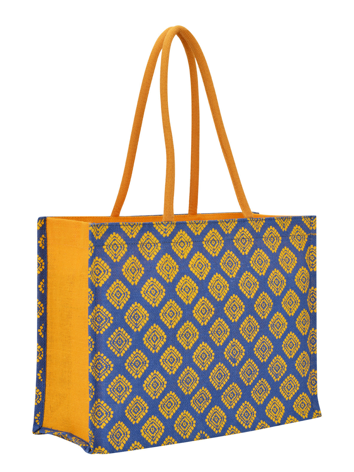 Jute Cottage Shopping Square Diamond All Over Print Zipper